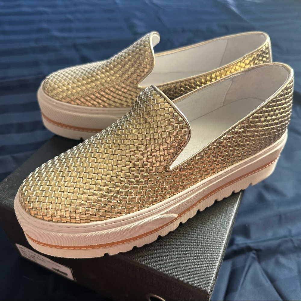 Gold Sneakers Size 8 Brand new with a box